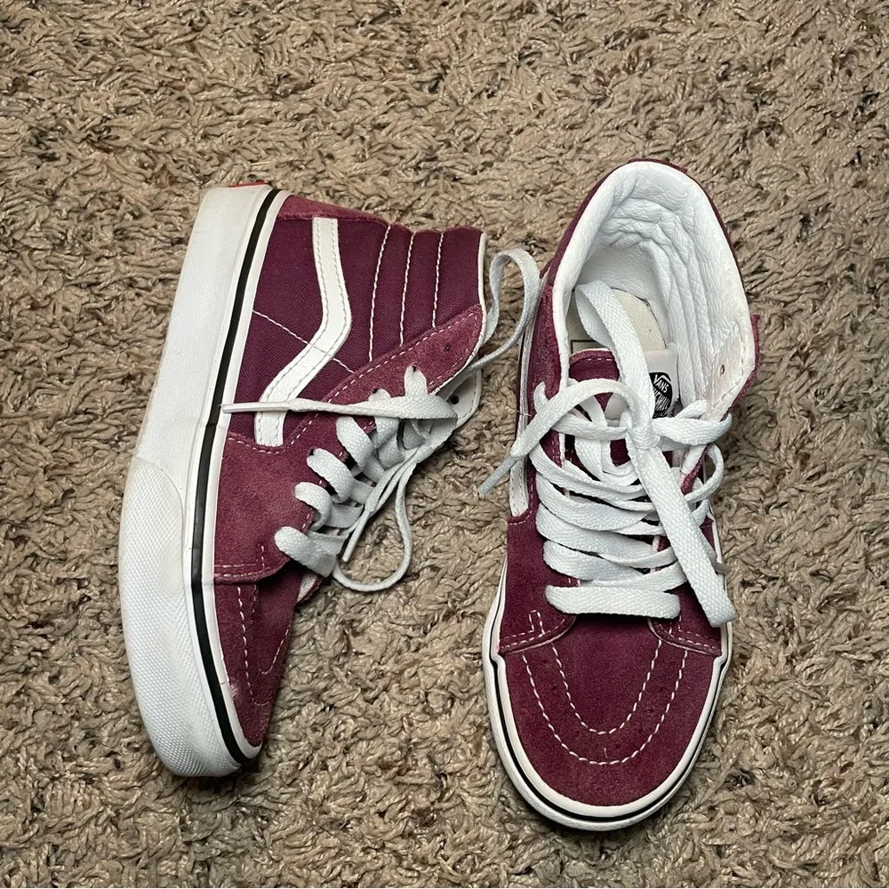 Vans Off The Wall Old Skool High Top‎ Skate Shoes kids Sz 12.5 Maroon